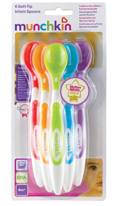 Colorful baby soft spoons 6 spoons