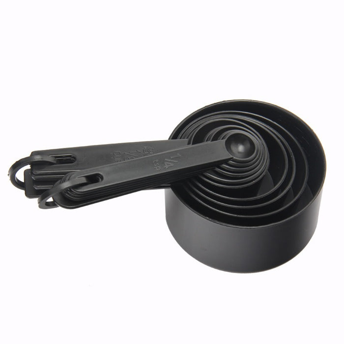 10-Piece Plastic Measuring Cups Black