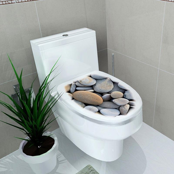 Toilet Cover Wall Stickers 3D Waterproof Bathroom Decal Pvc