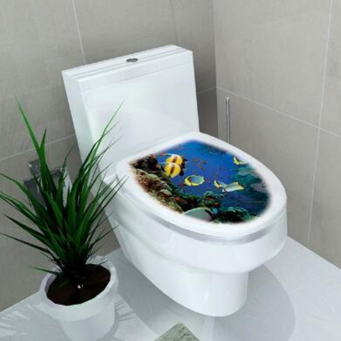 Toilet Cover Wall Stickers 3D Waterproof Bathroom Decal Pvc