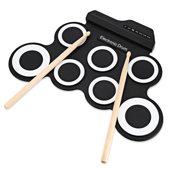 G3002 Portable Silicone 7 Pad Hand Roll Digital Drum Kit
