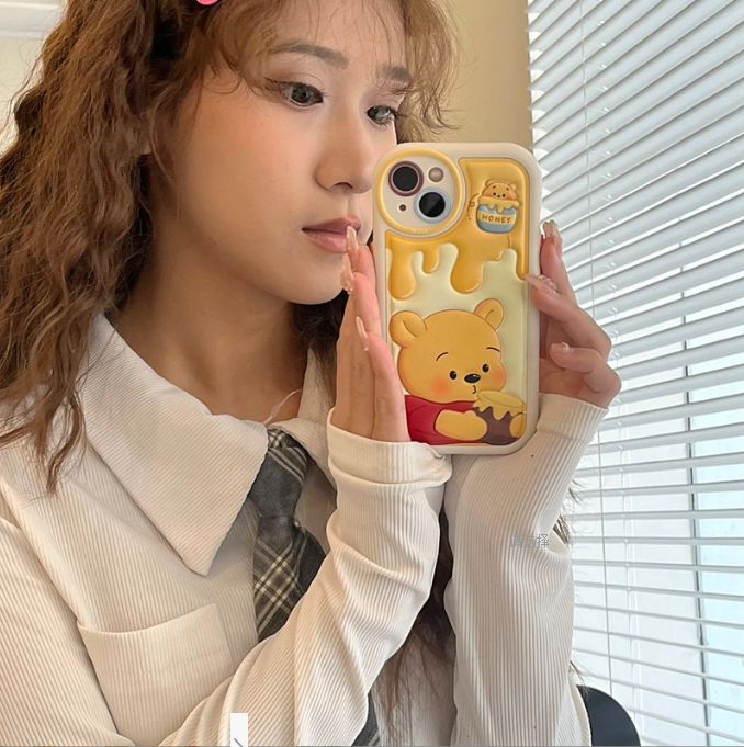 Cute Bear Suitable for iPhone 14 promax Apple 13 Phone Case