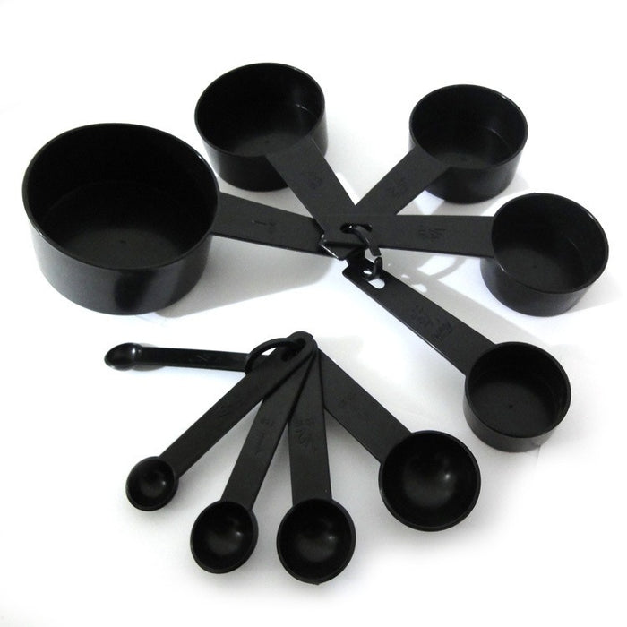 10-Piece Plastic Measuring Cups Black