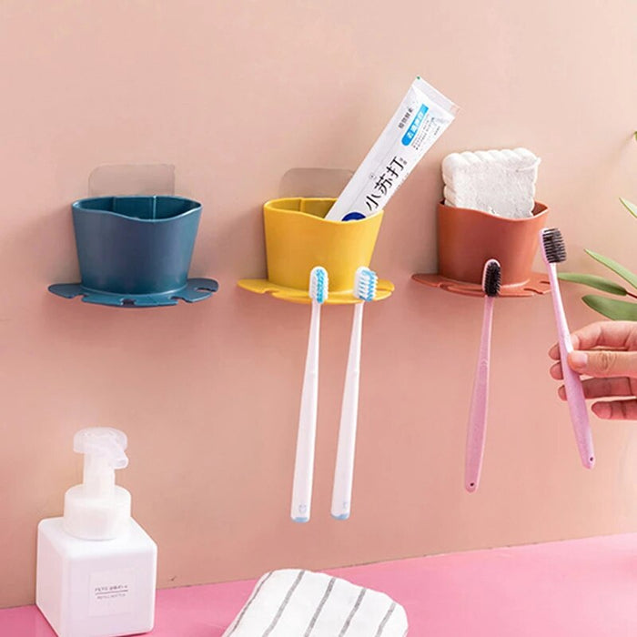 Toothbrush Holder Non-perforated Paste Tooth Holder Razor Bathroom
