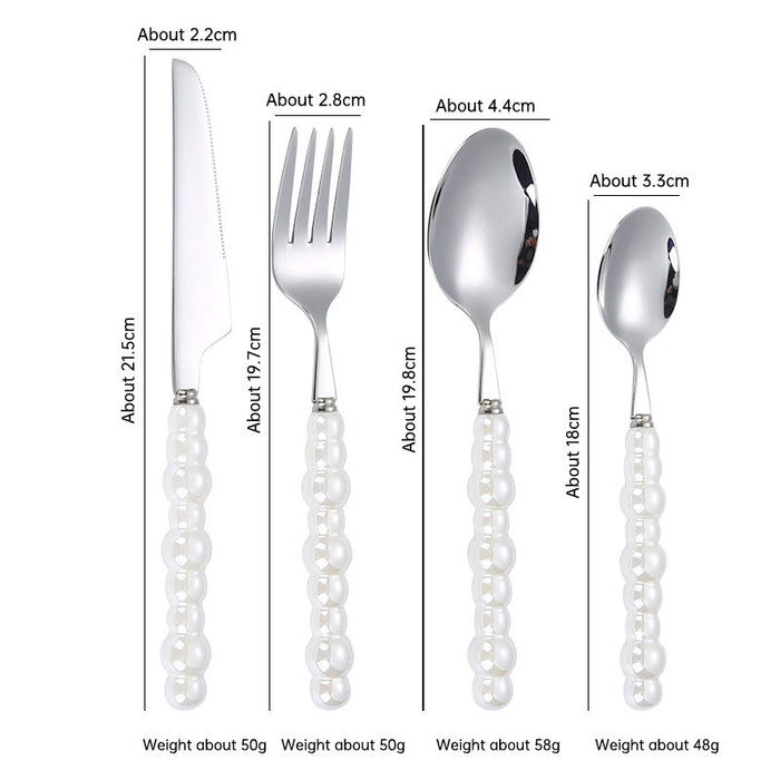 304 stainless steel knife and fork spoon creative pearl ceramic
