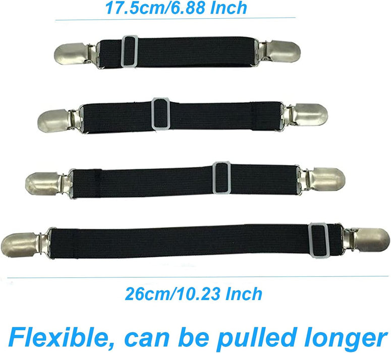 4Pcs Adjustable Bed Sheet Fasteners Suspenders