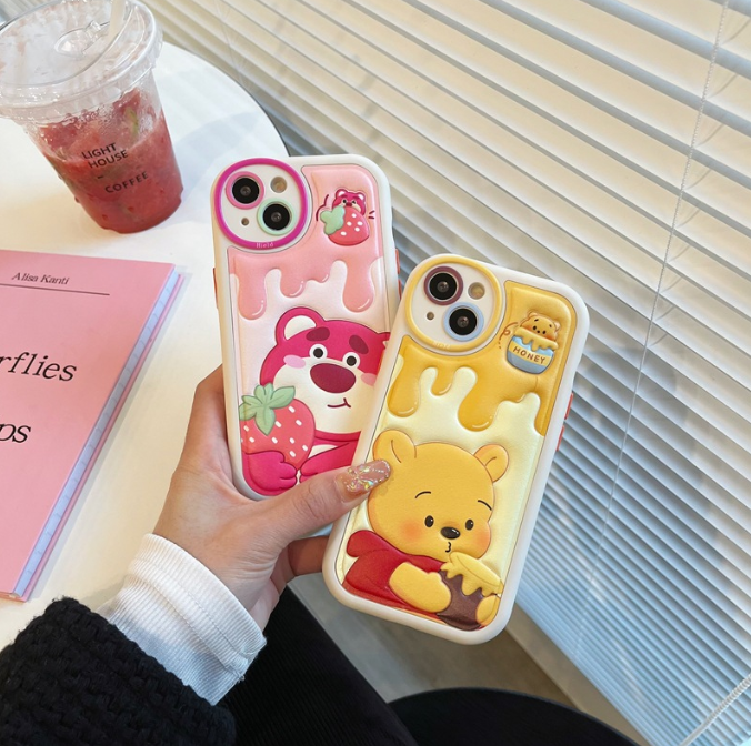 Cute Bear Suitable for iPhone 14 promax Apple 13 Phone Case