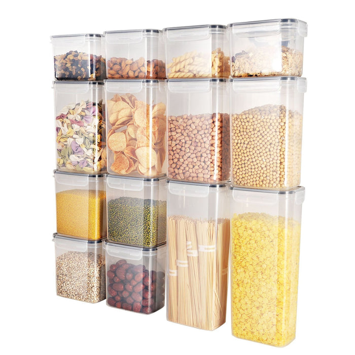 Pack of 7 Food Storage Container Space Saving Plastic Cereal