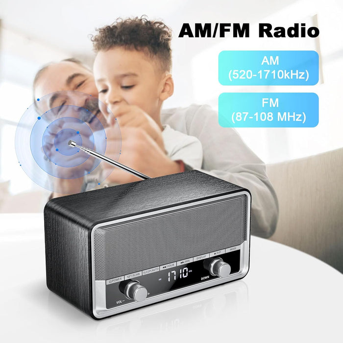 AM FM Radio Plug in Wall Radio with Bluetooth for Home