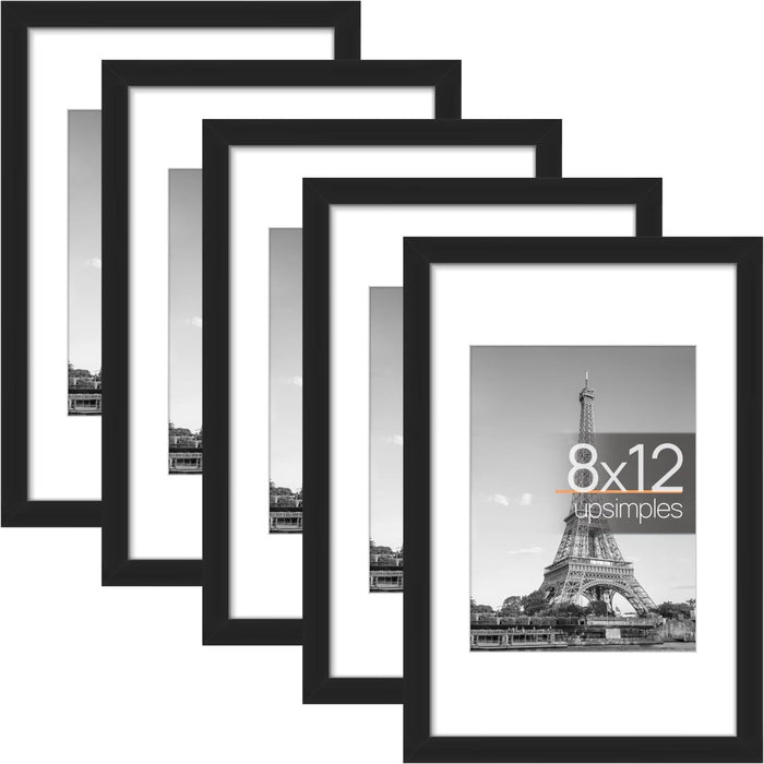 8x12 Picture Frame Set of 5, Display Pictures 6x8