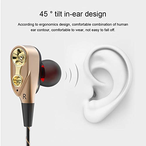 Dual Drive Stereo Wired Earphone In ear Headset Earbuds Bass