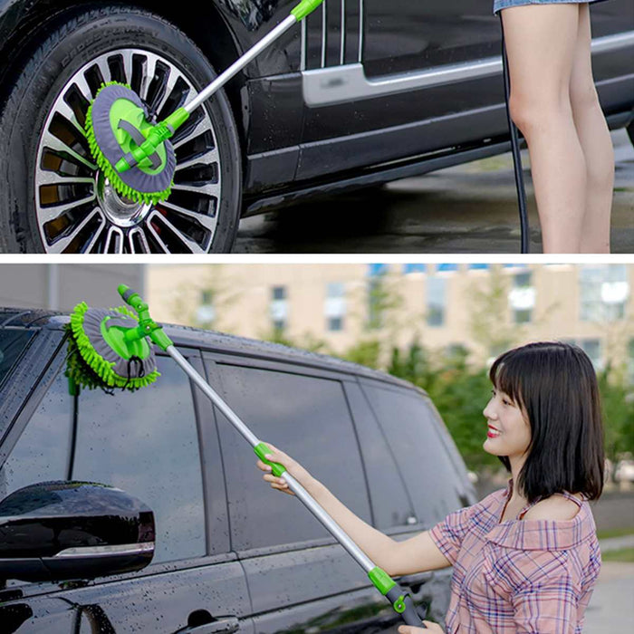 2 in 1 Car Wash Mop Mitt with Long Handle Chenille