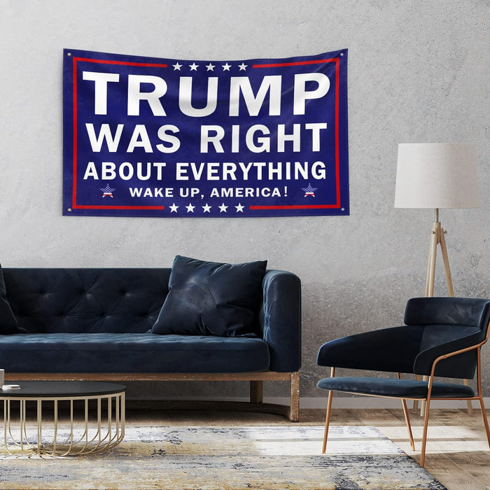 PLMMEOUR Blue Trump Was Right About Everything Flag