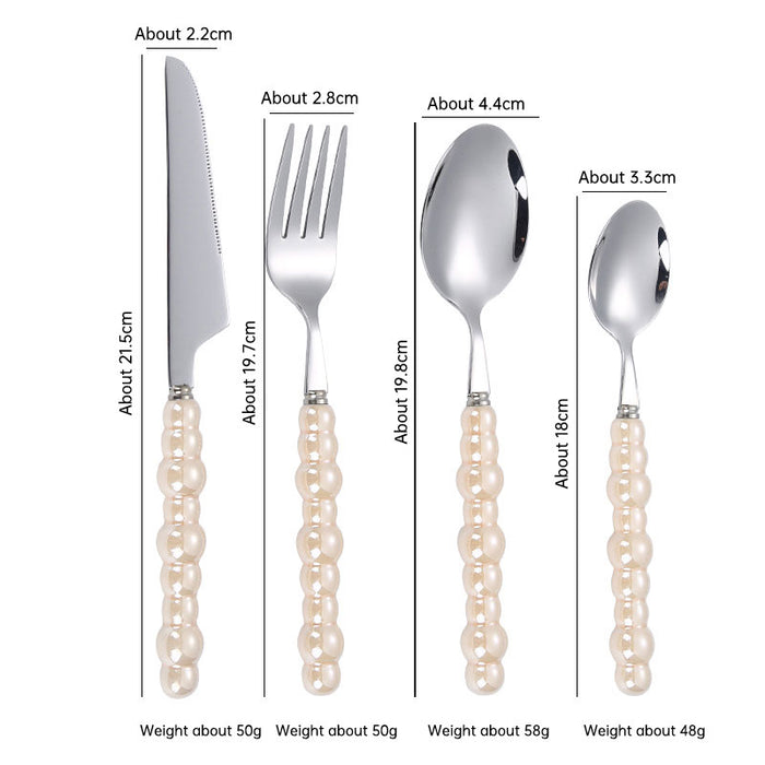304 stainless steel knife and fork spoon creative pearl ceramic
