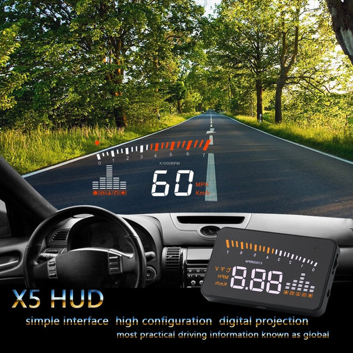 X5 Car HUD Head Up Display OBD II EOBD Automatic Matching