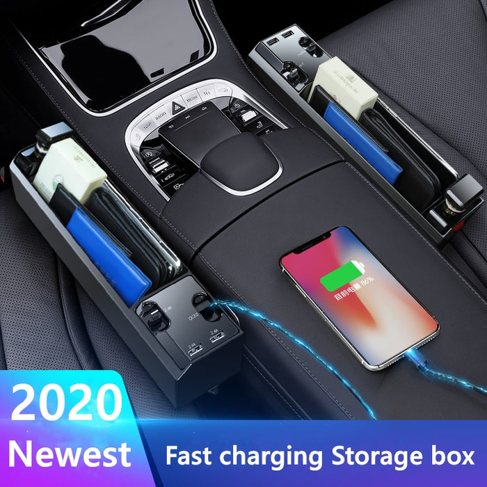 Fast Charging Car Seat Crevice Storage Box Seat Gap