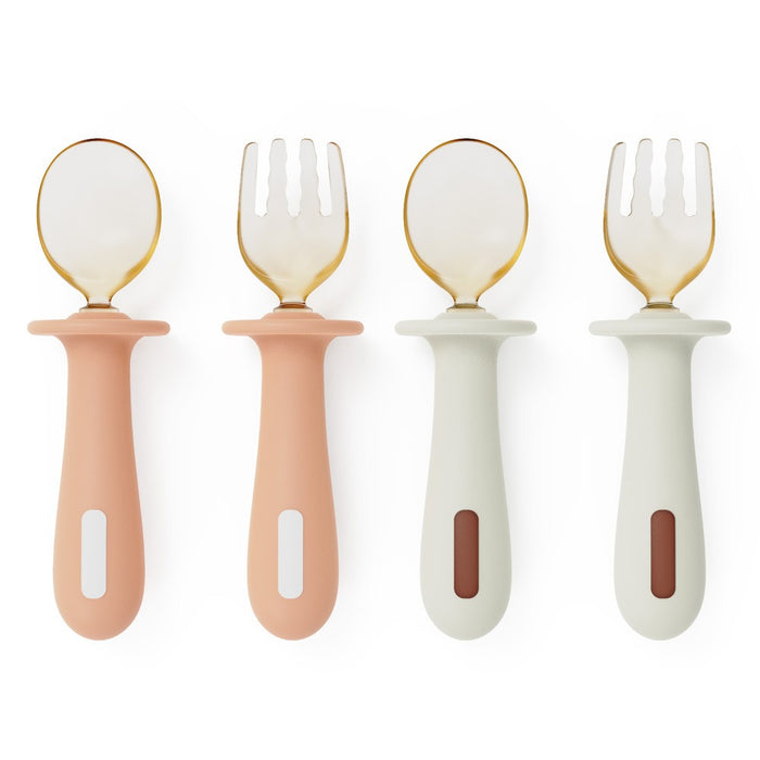 Adjustable Color PPSU Silicone Fork and Spoon Set, Children's