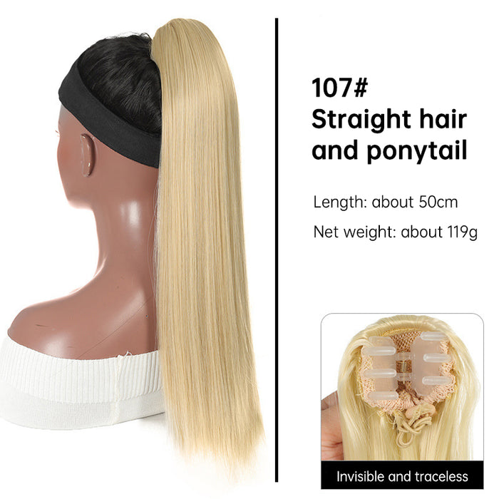 Grab clip ponytail wig female straight hair ponytail mini