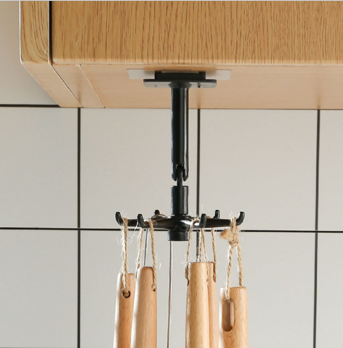 360 Degrees Rotated Kitchen Hooks Self Adhesive 6 Hooks