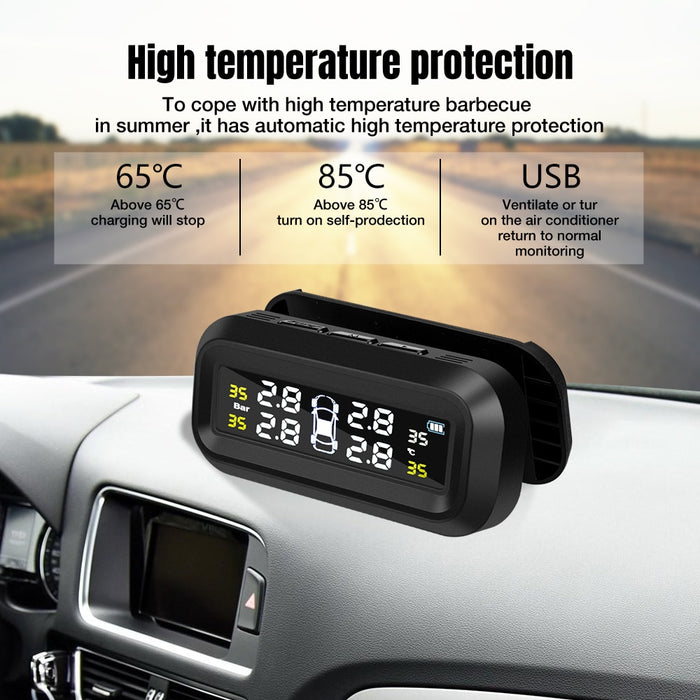 Smart Car TPMS Tire Pressure Monitoring System Solar
