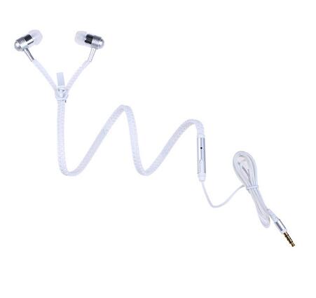 Wired earbuds Light Luminous Metal Zipper Earphone Glow In The